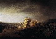Rembrandt Peale Landscape with a Long Arched Bridge France oil painting artist